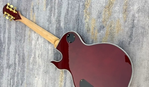 Guitarra Eléctrica Geake LP-11 Tiger Stripe LP con Puente Pequeño, Detalles Dorados, Cuerpo <span class=keywords><strong>de</strong></span> <span class=keywords><strong>Arce</strong></span>, Acabado Marrón, Excelente Sensación al Tocar y Tono - Product Image 3