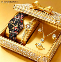 Nouvelle montre-bracelet carrée en alliage pour femme, motif floral, bracelet élastique, mouvement à quartz, tendance, vente en gros directe usine