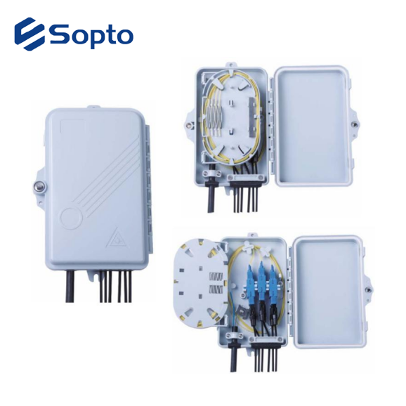 FTTH Outdoor Splitter Distribution Box 6 Cores IP65 Wall Mounted Plastic Fiber Optic Distribution Box Nap