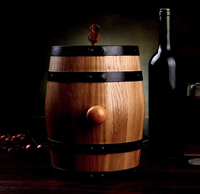 Tonneau de vin en bois de chêne massif avec logo personnalisé en bois pour le stockage du whisky esprit Vintage tonneau de vin de whisky