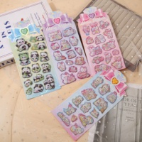 Autocollants 3D Stéréo Scintillants à l'Eau pour Filles, Motifs Dessins Animés, Paillettes, Récompenses pour Enfants, Décorations DIY pour Journaux