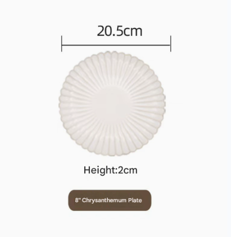 Assiette plate de 8 pouces