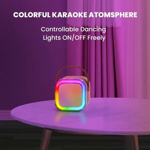 Enceinte karaoké portable rechargeable K12 10W avec microphone sans fil et 2 lumières RGB, pour la maison et les fêtes en extérieur, prise en charge de la carte mémoire - Product Image 2
