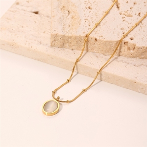 <span class=keywords><strong>Collier</strong></span> Pendentif Œil de <span class=keywords><strong>Chat</strong></span> Vintage en Acier Inoxydable 316L Plaqué Or 18K avec Pierres Opales pour Femme – Tendance et Élégant - Product Image 2