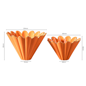 Filtre à café en céramique cannelé personnalisé en gros - Tasse filtrante à bord doré motif floral pour <span class=keywords><strong>barista</strong></span> de café et HoReCa en gros - Product Image 5