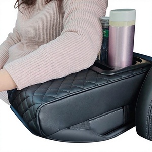 Chezhifu - Reposabrazos Acolchado de Cuero para Coche con Soporte para Codo y Portavasos, Modelo AC-2117A, Ajuste Estándar - Product Image 1