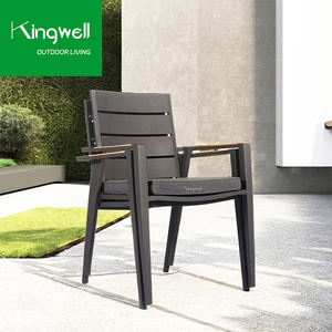 Balcone esterno ristorante mobili in alluminio sedia da giardino bistrot sedie in metallo bracciolo teak sedie da pranzo <span class=keywords><strong>patio</strong></span> - Product Image 1