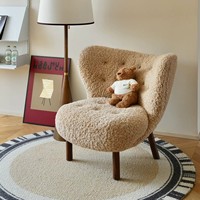 Canapé-lit en laine d'agneau de style nordique moderne et luxueux, certifié CE UE, idéal pour les hôtels et les loisirs familiaux