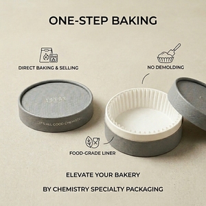 Nouveau Tube de Cuisson en Papier Tendance Personnalisé, Résistant au Four, avec Doublure Canelée, Boîte de Cuisson pour Pâtisseries, Chouquettes et Cheesecake Basque - Product Image 4