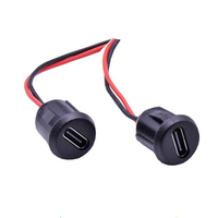 Konektor USB Type C Bulat untuk Panel, Soket USB C, Kabel Pengisi Daya