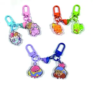 Kuien Custom Acrylic Keychain With Colorful Heart Magnet Charm Anime Epoxy Heart Magnetic Acrylic Charm
