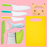 8 pièces de couteaux de cuisine en bois pour enfants pour la vraie cuisine comprenant un couteau en plastique pour tout-petits