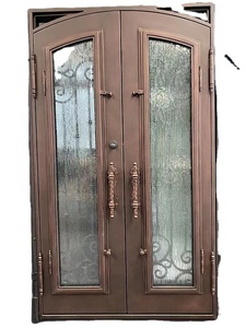 Puertas de entrada de hierro forjado de color madera rotura térmica - Product Image 4