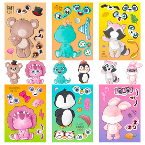 Cute Little Animal Puzzle Stickers Cartoon Stickers Children's Creative Animal Puzzle DIY Stickers - Product Image 1