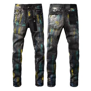 <span class=keywords><strong>Jeans</strong></span> di Alta Qualità di Marca di Lusso, <span class=keywords><strong>Jeans</strong></span> Elasticizzati Strappati Stile Hip Hop, Abbigliamento <span class=keywords><strong>Streetwear</strong></span> per Uomo - Product Image 5
