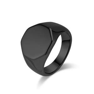 yunnique style minimalist geometric design mirror <b>titanium</b> steel <b>ring</b> for men, high-end everyday commuting jewelry. - Product Image 5