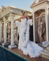 Mily Bridal MW167 Magnifique Satin Hors Épaule avec Volants Robe Robes De Mariée De Mariée Pour Les Filles