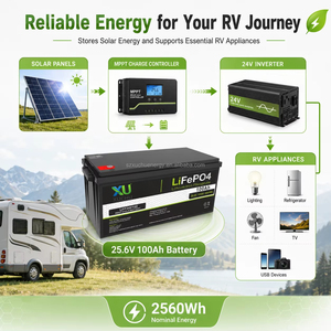 Batterie LiFePO4 25,6 V 200 Ah 5,12 kWh, remplacement pour batteries au plomb, pour véhicules électriques et chariots élévateurs, avec BMS, 6000 cycles - Product Image 3