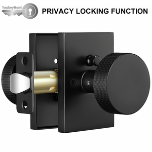 YoukeyHomi Hot Selling Superb Zinc Alloy All-Function Entrance Keyed Privacy Passage Dummy Square <strong>Door</strong> Handle Knurled <strong>Knob</strong> Lock - Product Image 4