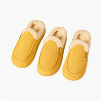 Chaussons personnalisés pour femmes, automne-hiver, couleur unie, doublure en fourrure, bout fermé, pour mousse à mémoire de forme, semelle extérieure antidérapante en EVA