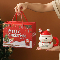 Nouveau noël tasse en céramique dessin animé bonhomme de neige tasse grande capacité tasse à eau haute apparence niveau boîte-cadeau filles cadeau de noël