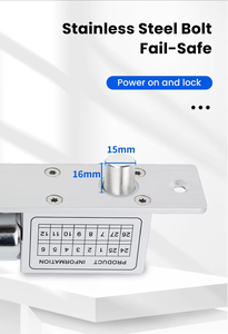 <span class=keywords><strong>Cerradura</strong></span> Eléctrica de Cerrojo DC12V con Retardo de Tiempo, 5 Cables, <span class=keywords><strong>Segura</strong></span> en Caso de Fallo (NO/NC), para Control de Acceso, Puertas, Aluminio y Acero - Product Image 3