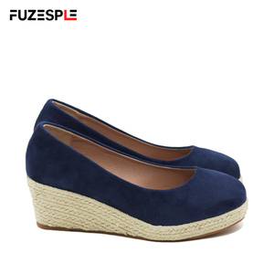 Новые осенние женские эспадрильи на танкетке 6 см с мягкой подошвой, удобные, на толстой подошве, с верхом из замши в клетку, модные, больших размеров - Product Image 6