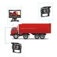 Monitor de 7 Pulgadas con Sensor de Estacionamiento, 2 Cámaras, 4 Radares y Sistema de Video para Camiones de Bomberos, Autobuses Escolares y Vehículos Comerciales