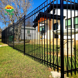 Clôture de sécurité de cour Tube carré en acier corten enduit de poudre noire E-Coating Tubulaire en <span class=keywords><strong>fer</strong></span> <span class=keywords><strong>forgé</strong></span> pour mur de délimitation - Product Image 5