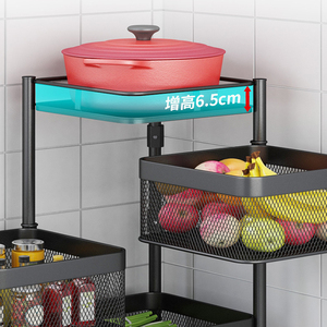 Rak Piring Baja Karbon Banyak Tingkat, Rak Keranjang Berputar Penyimpan Sayuran, Mangkuk Sayur Karbon - Product Image 6