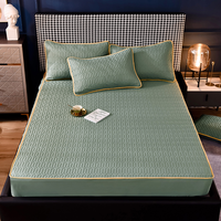 AOYATEX Linge de Maison Housse de Matelas Protectrice Imprimée Couleur Unie Luxe et Douce Ensemble Housse de Lit Imperméable Fixe