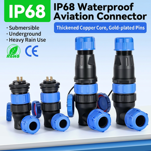 Connecteur d'aviation étanche IP68 SP28 à 90 degrés, 2-26 broches, 45A 500V, à bride carrée coudée, pour système d'alimentation solaire - Product Image 1