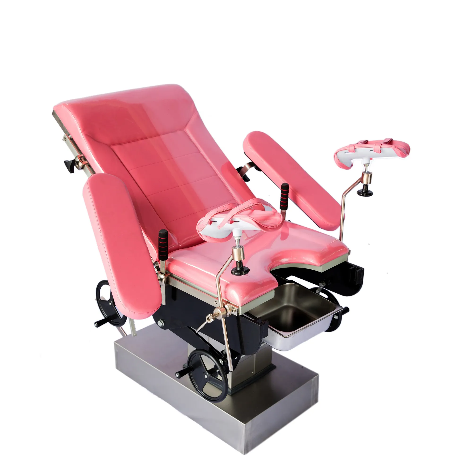 Stainless Steel Manual Maternity Delivery Bed Hydraulic Gynecological Exam Bed