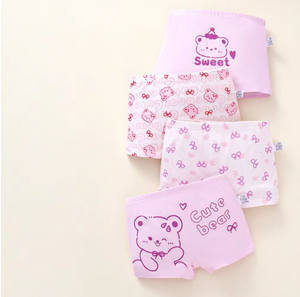 Calzones de Algodón Jacquard Transpirable de 4 Piezas para Niñas, Ropa Interior Infantil, Calzones Tipo Boxer de Seguridad para Niñas - Product Image 3