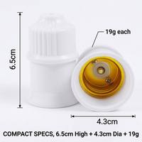 Douille de lampe E27 en plastique, surface blanche brillante, doublure en laiton, noyau en céramique, support d'ampoule universel pour usage intérieur et extérieur