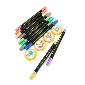أقلام لامعة بألوان متعددة قابلة للأكل قلم معدني لتزيين الكعك