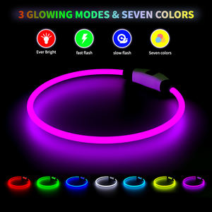 Collier clignotant étanche rechargeable par USB pour chat et chien, double lumière, <span class=keywords><strong>TPU</strong></span>, fibre optique super lumineuse pour chien - Product Image 2