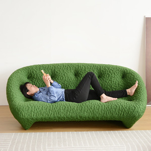 <span class=keywords><strong>Canapé</strong></span> trois <span class=keywords><strong>places</strong></span> en forme de coquille, design incurvé en tissu, style minimaliste italien, <span class=keywords><strong>canapé</strong></span> moderne pour salon, aspect haut de gamme, haute densité - Product Image 3