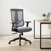 Chaise de bureau ergonomique de direction avec accoudoirs 3D et dossier entièrement en mesh, conforme à la norme BIFMA