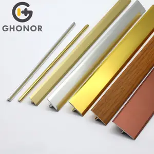 Aluminum Profile And Accessories Kitchen Edge Decorative Alu Extrusion Silver Gold Color T Shaped Aluminum Profile For Wall Tile