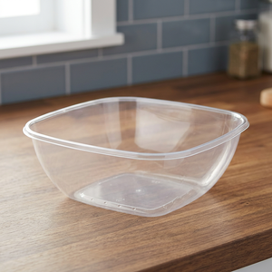 Tazón Cuadrado de Plástico Transparente, Apto para Lavavajillas, para Servir Alimentos, Uso Doméstico, Diseño Minimalista - Product Image 1