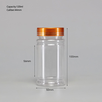 Bouteilles d'emballage en plastique pour pilules de vitamines et médicaments, forme cylindrique, 80 ml, 100 ml, 120 ml, 150 ml, avec bouchon à vis