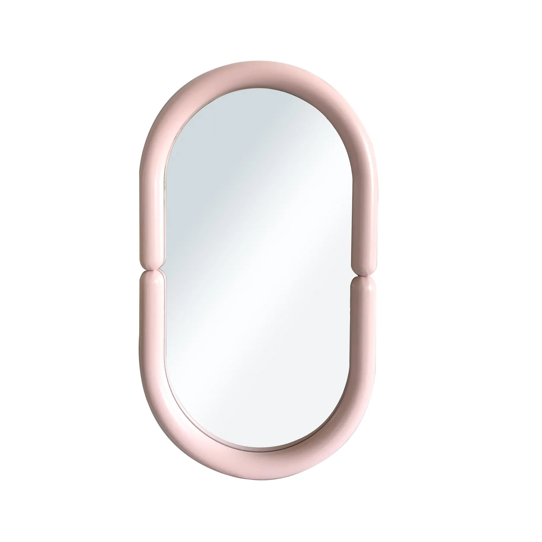 New Design Hot Sale Wholesale Pipe Frame Modern Pink Wall Mirror Home Decoration