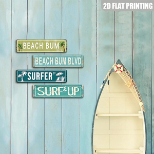 Décoration murale amusante en métal avec logo de plage tropicale pour la maison, <span class=keywords><strong>le</strong></span> bureau, décoration estivale de plage - Product Image 2