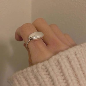 S925 Sterling Silver Geometric Oval <b>Open</b> <b>Ring</b> For Women Everyday Wear - Product Image 1