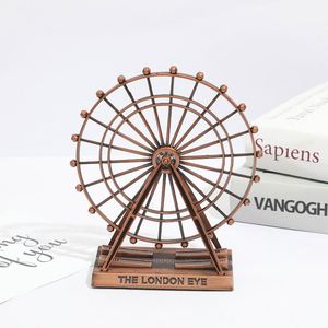 Maqueta de Edificio Creativa del Reino Unido, Rueda de la Fortuna Giratoria, Artesanía Metálica Vintage, Adornos de London Eye, Decoración para el Hogar, Oficina o Escritorio - Product Image 6