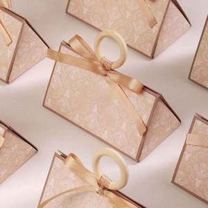 Boîte cadeau de bonbons de <span class=keywords><strong>mariage</strong></span> vintage avec ruban pour boîte de confettis de fête Boîte d'emballage de bonbons au chocolat de luxe - Product Image 2
