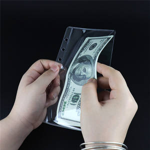 Pochettes de classeur mini A5 A6 A7 transparentes givrées, enveloppes à monnaie à ouverture latérale en plastique PVC, enveloppe budgétaire pour carnet de notes et planificateur - Product Image 1