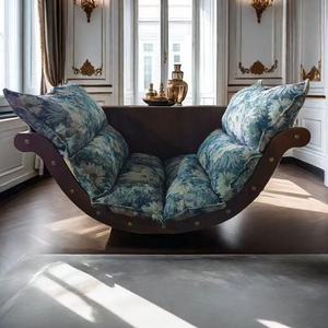 Yeni tasarım çok fonksiyonlu oturma odası sallanan sandalye, katı ahşap çerçeve dinlenme koltuğu, balkon yatak Recliner - Product Image 5