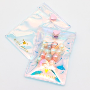 Pochette d'emballage pour bijoux fins, bracelets et joncs, sac en plastique à fermeture éclair avec logo imprimé personnalisable - Product Image 3